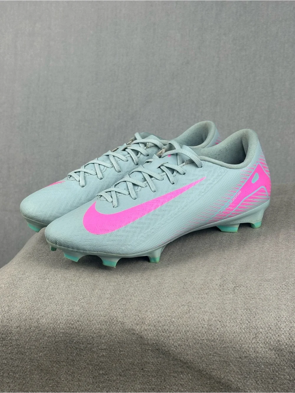 Nike Zoom Vapor 16 Academy FG/MG Ocean /Pink Cleats Unisex US Sz 5.5Y EU 38